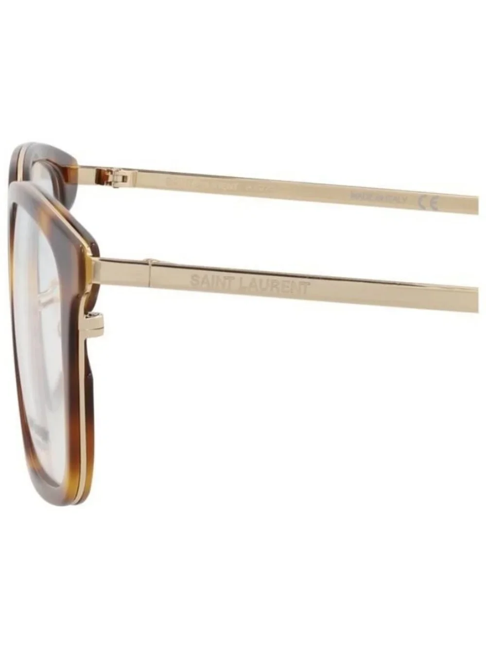New Saint Laurent Unisex Square/Rectangle Gold Gold Transparent Fashion Designer